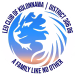 LogoD6-Text-1080x1080 Leo Club of Kolonnawa logo – stylized blue lion head with sunset gradient, circular badge with text: ‘Leo Club of Kolonnawa | District 306 D6’ and motto ‘A Family Like No Other.’